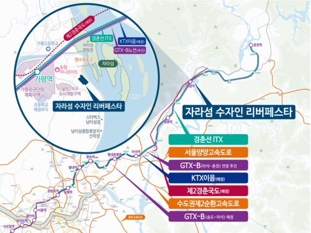 자라섬 수자인 입지